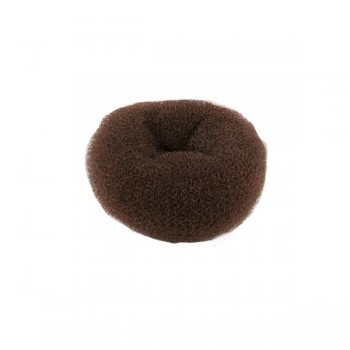 Crepon à chignon pouf - Chatain - 9x3.5cm