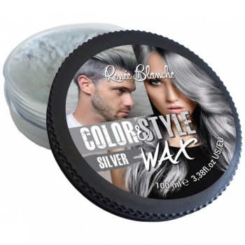 Cire coiffante et colorante Color&Style argent wax Renée Blanche 100ml