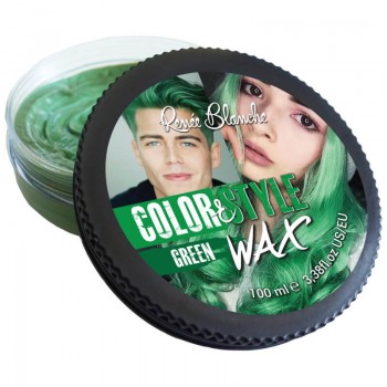 Cire coiffante et colorante Color&Style Wax verte Renée Blanche 100ML