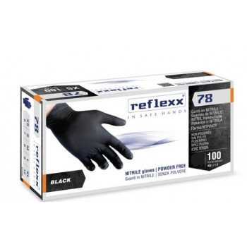 Gants Powder Free black Nitrile Gloves Reflexx 78 – g. 4.0 (L)