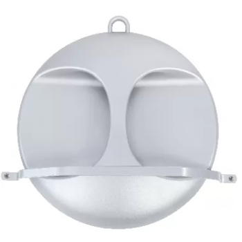 Miroir avec poignée Diam270mm Argent